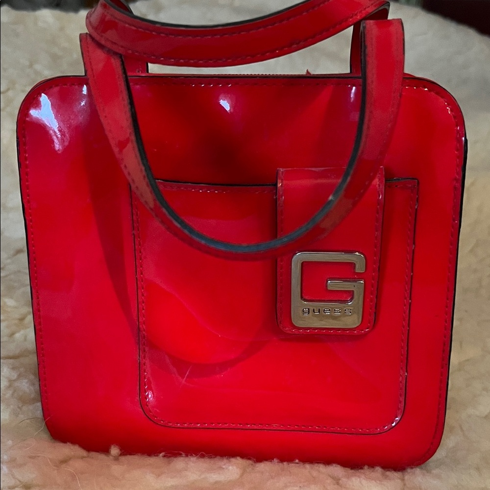 Guess  stunning Shiny red Mini Bag